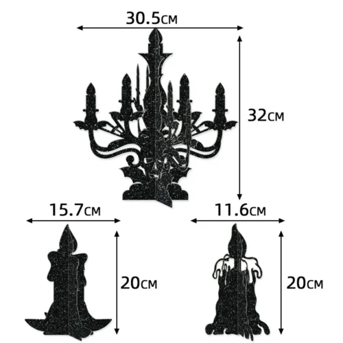 3D Halloween Ghost House Candleholders – Decorative Paper Ornaments Set - Image 4