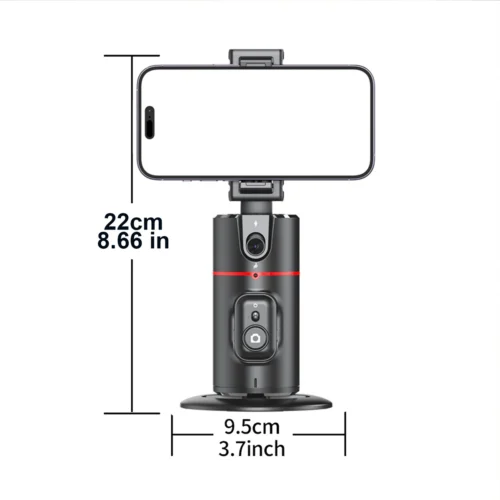 360 Degree Tracking Phone Holder, Foldable Stand with 360° Surround Shooting