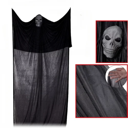 Halloween Hanging Skull Ghost with LED and Sound - Image 2