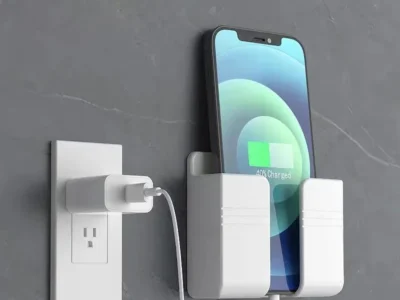 Mobile Phone Holder Wall Mount - Charging Stand for iPhone & Xiaomi | Lazy Sticky Hanging Remote Control Storage Organizer Box