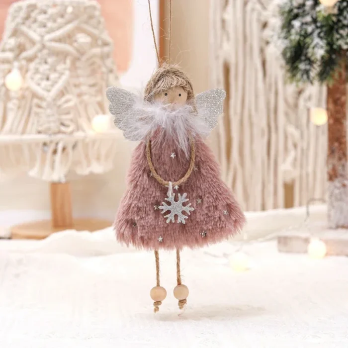 New Angel Doll Christmas Tree Ornaments – Plush Angel Pendants for Home, Navidad & Car Decoration