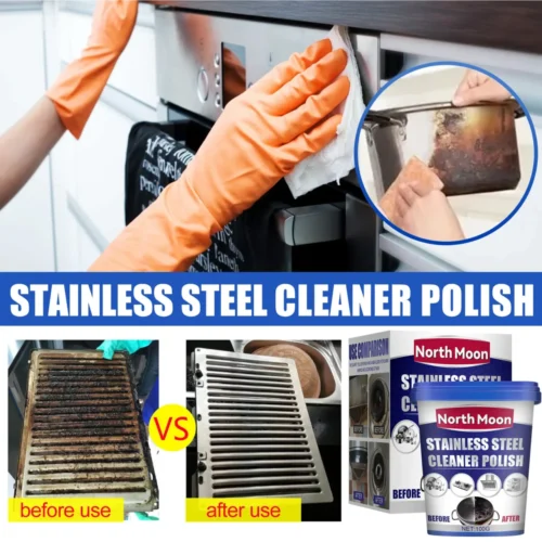 Powerful Stainless Steel Cookware Cleaning Paste – Strong Kitchen Cleaner for Stubborn Stains & Burn Marks