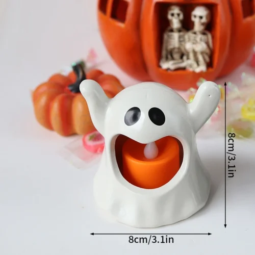 Halloween Ghost Candle Holder – LED Candlestick Lighting - Image 5