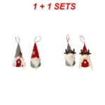 2SETS Christmas Gnomes Plush Santa Couple Doll – Xmas Gonk Dwarf Elf Tree Pendant, Plush Toy Gift Ornaments for Kids and Lovers