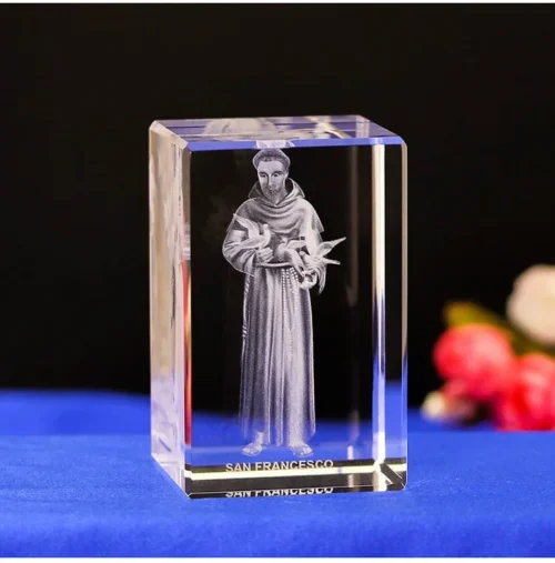 3D K9 Crystal Cube – Christian Jesus Cross & Virgin Mary Figurine, Laser Engraved Home Decor & Religious Gifts for Women - Image 16