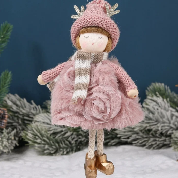 Christmas Angel Doll Pendant – Plush Tree Ornaments, Elves Crafts, Wall Hanging, Home Holiday Party Decorations