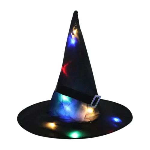 LED Halloween Flashing Witch Hat – Starry Sky Ghost Festival Glowing Elf Hat Lamp - Image 7