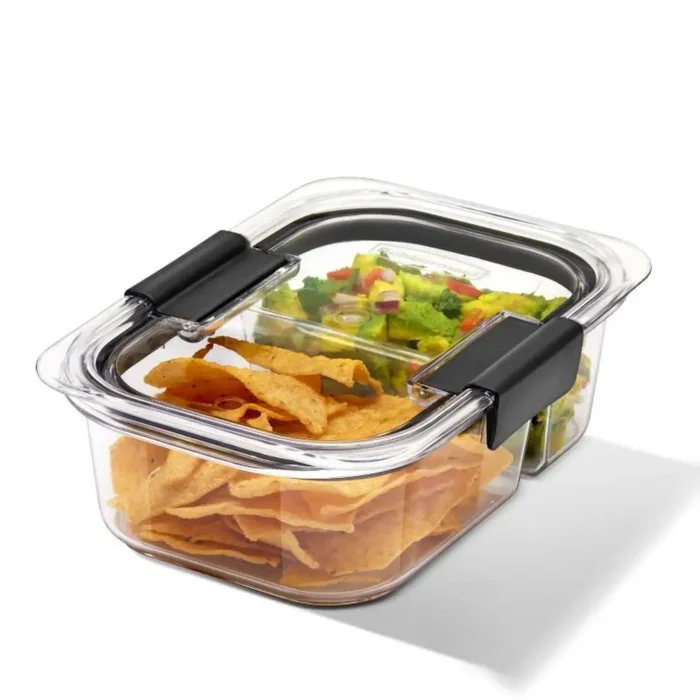 5pk 2.85 Cup Brilliance Meal Prep Containers – 2-Compartment Food Storage, Leakproof, Odor-Resistant, and Easy for Microwaving