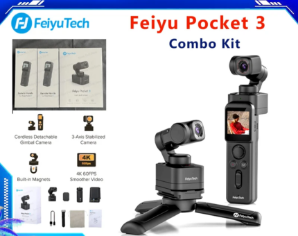 FeiyuTech Feiyu Pocket 3 Cordless Detachable 3-Axis Stabilizer Gimbal Camera | 4K60fps Magnetic AI Tracking with Follow Mode