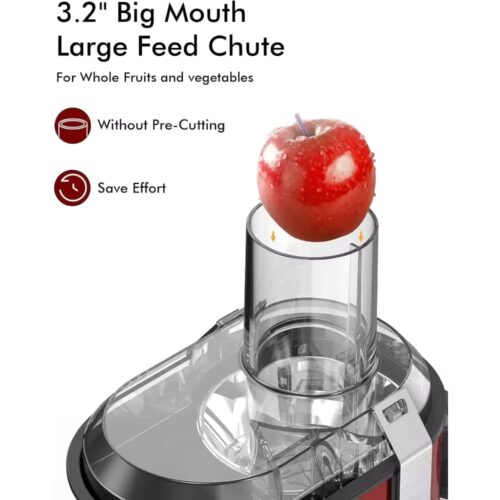 Expert High-Power Hervigour Juicer Machine – 3.2" Feed Chute, 3-Speed Juice Extractor - Image 6