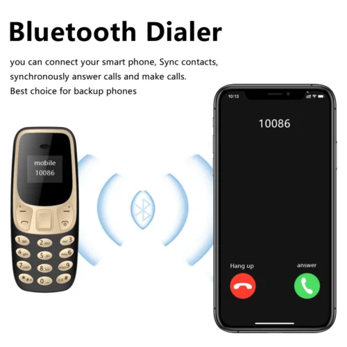 SERVO Small Mobile Phone, Bluetooth Dialer with Magic Voice, Dual SIM, 2G Bar Phone