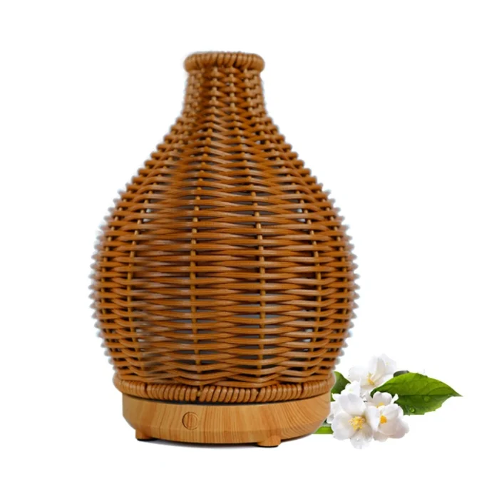 80ml Black Rattan Aroma Diffuser with USB - High Quality for Home & Office