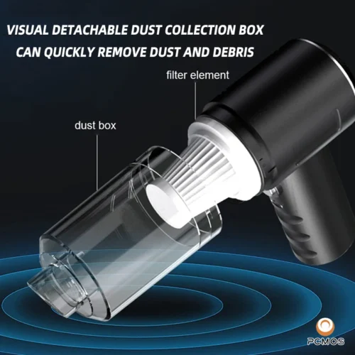 Powerful PCMOS Wireless Vacuum Cleaner, Dual Use for Home and Car with HEPA Filter and 5500Pa Suction