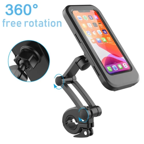 Waterproof Motorcycle Phone Holder, 360° Swivel Universal Bike GPS Mount for Phones Up to 6.7"