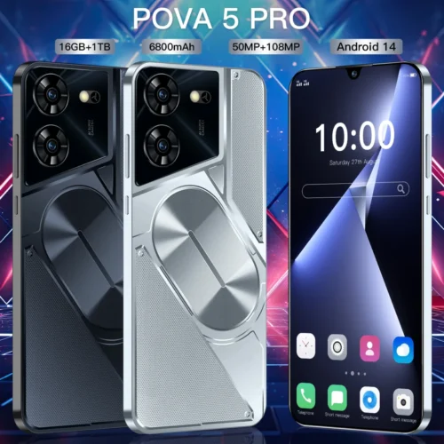 Global Pova 5 Pro Smartphone, 7.3" HD Screen, 16GB RAM, 1TB Storage, 5G, 108MP Camera