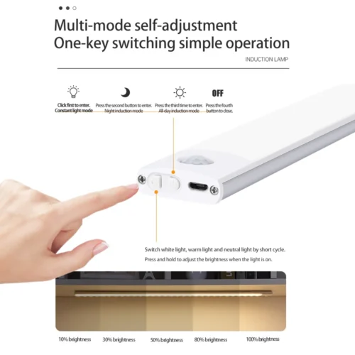 Innovative Motion Sensor Wireless LED Night Light, USB Rechargeable Lamp for Cabinet and Wardrobe