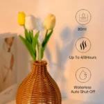 80ml Black Rattan Aroma Diffuser with USB - High Quality for Home & Office