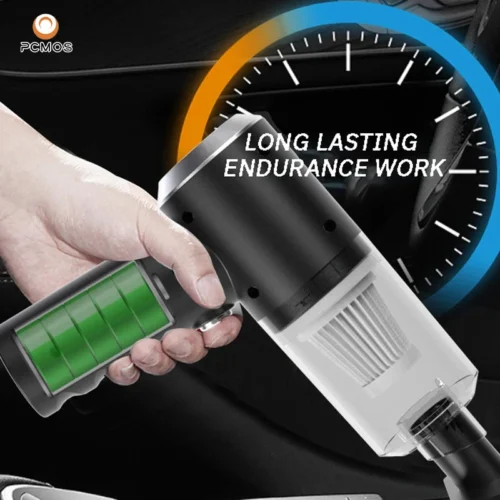 Powerful PCMOS Wireless Vacuum Cleaner, Dual Use for Home and Car with HEPA Filter and 5500Pa Suction
