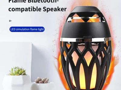 Bluetooth-Compatible Subwoofer – Creative LED Flame Torch Portable Wireless