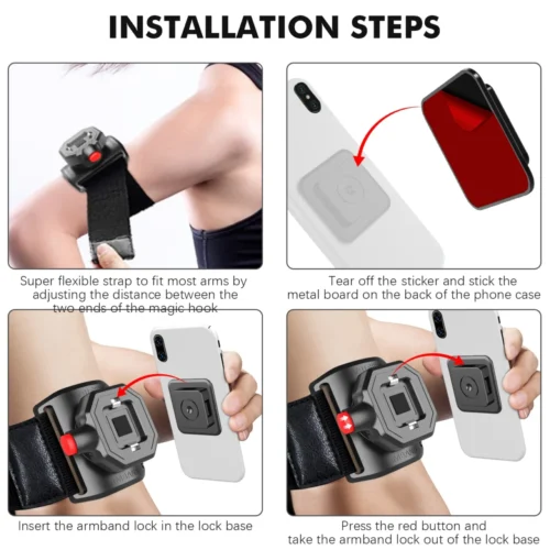 Quick-Release Running Armband Phone Holder – Secure Sports Strap for Running, Cycling, and Fitness with Easy Arm Removal & Adjustable Fit - Image 6
