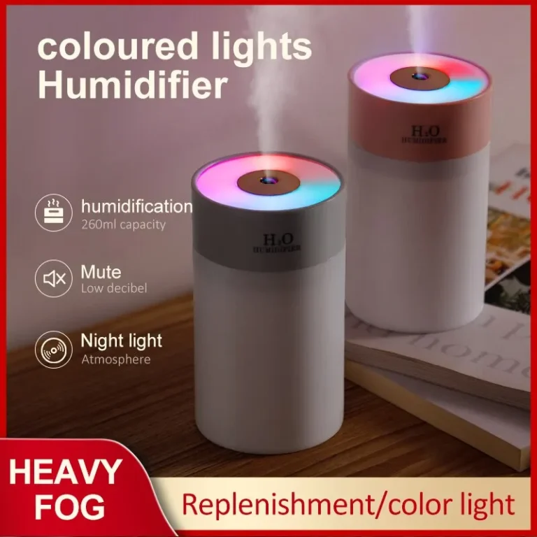 Luminous Humidifier – 260ml Portable USB Desktop Air Humidifier with Water Supplement Spray