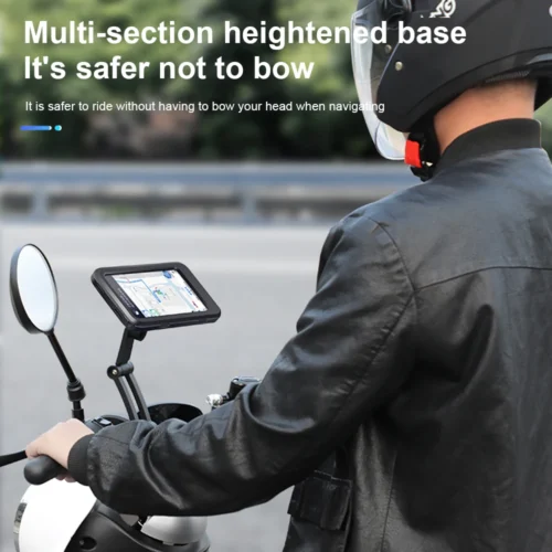 Waterproof Motorcycle Phone Holder, 360° Swivel Universal Bike GPS Mount for Phones Up to 6.7"