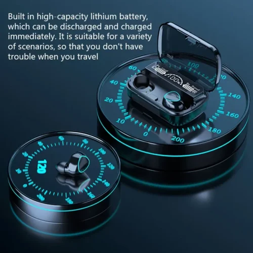 Advanced TWS Wireless Bluetooth Headset, Noise Cancelling Mic Earbuds with Waterproof Design and Charge Box