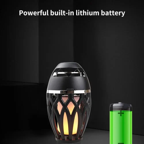 Dynamic Bluetooth-Compatible Subwoofer, Creative LED Flame Torch Portable Wireless Speaker