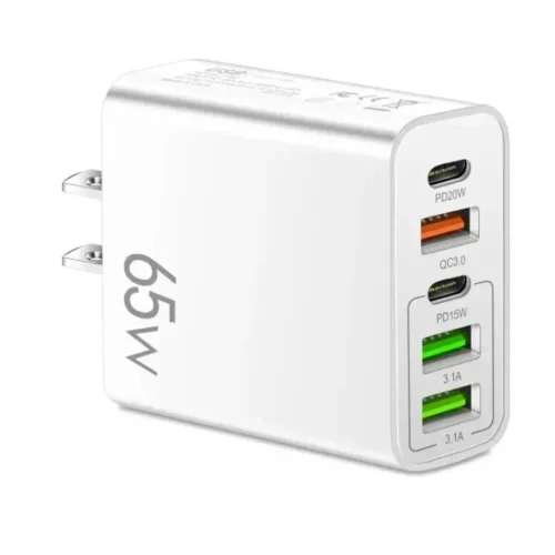 Powerful PD65W Fast Charging Mobile Phone Charger, 5V4A Multi-Port Adapter with 3USB Ports