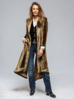 Women's Velvet Long Cardigan Solid Color Vintage Split Jacket Trench Coat Loose Coat