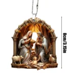 Acrylic Nativity Scene Ornament – Christmas Tree & Car Hanging Decoration