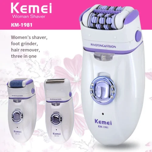 Effortless KM-1981 Women's Epilator – Electric Female Face Hair Removal