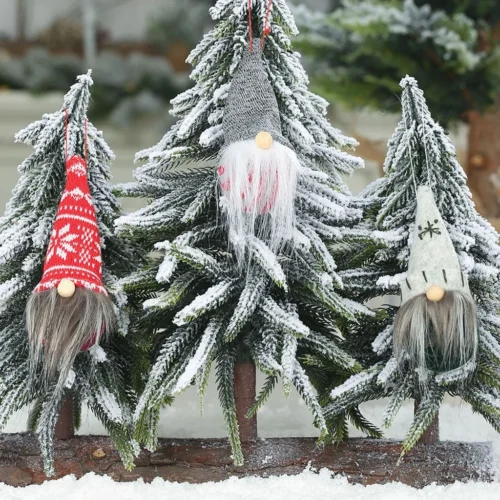 Xmas Plush Santa Claus Doll Ornament – Gnome Tree Pendant for Home, Navidad New Year Gift