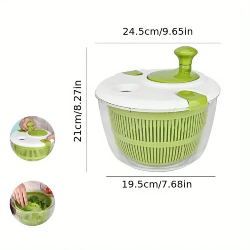 Efficient Large Capacity Salad Spinner Dehydrator – Manual Fruit & Vegetable Dryer