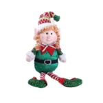 Red & Green Christmas Elf Plush Leg Doll Ornaments – Boys & Girls Toys for New Year, Navidad Home Decor