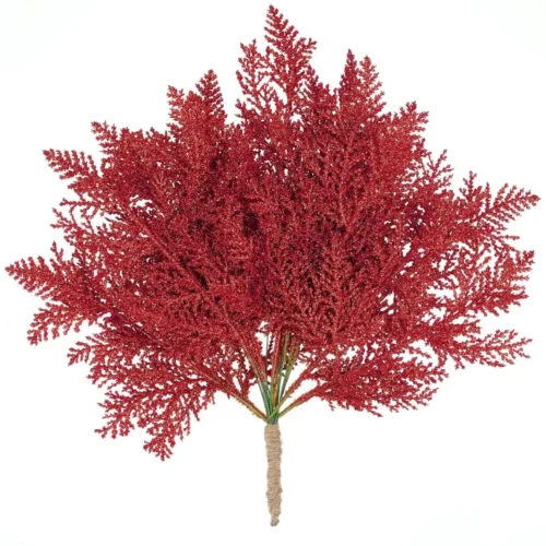 Glitter Artificial Pine Branches Fake Plant Xmas Tree Ornament Gold Glittering Sequin Leaves Christmas Party Home Decor Supplies