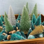 12 Pcs Mini Christmas Tree Sisal Silk Cedar Decoration Small Christmas Tree Gold Silver Blue Green White Mini Tree