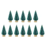 12 Pcs Mini Christmas Tree Sisal Silk Cedar Decoration Small Christmas Tree Gold Silver Blue Green White Mini Tree