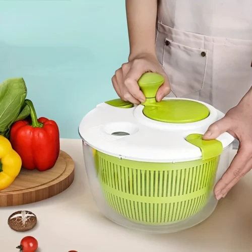 Efficient Large Capacity Salad Spinner Dehydrator – Manual Fruit & Vegetable Dryer