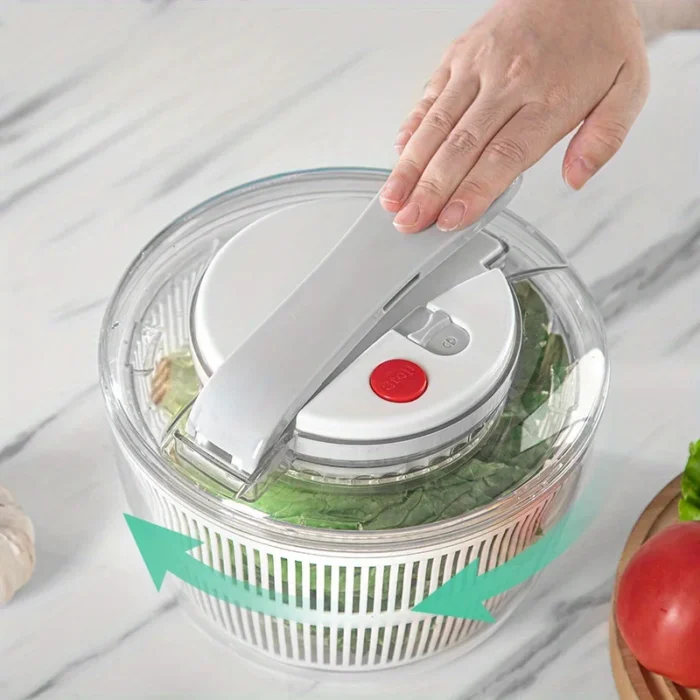 Large Capacity Salad Spinner Dehydrator – Manual Fruit & Vegetable Dryer with Easy Water Draining