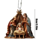 Acrylic Nativity Scene Ornament – Christmas Tree & Car Hanging Decoration