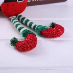 Red & Green Christmas Elf Plush Leg Doll Ornaments – Boys & Girls Toys for New Year, Navidad Home Decor