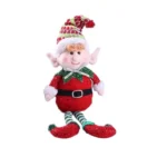 Red & Green Christmas Elf Plush Leg Doll Ornaments – Boys & Girls Toys for New Year, Navidad Home Decor