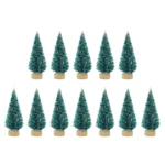 12 Pcs Mini Christmas Tree Sisal Silk Cedar Decoration Small Christmas Tree Gold Silver Blue Green White Mini Tree