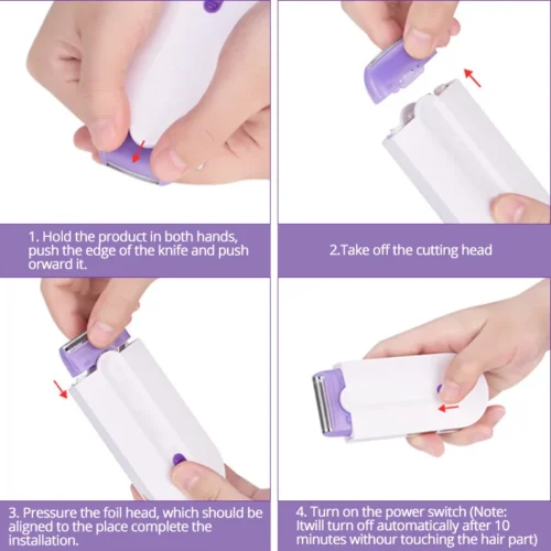 Effortless Women's Epilator, Painless Hair Removal Shaving Device with USB Charging