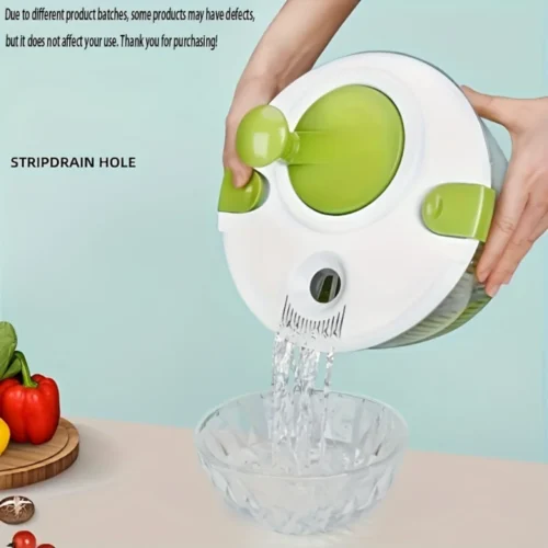 Efficient Large Capacity Salad Spinner Dehydrator – Manual Fruit & Vegetable Dryer