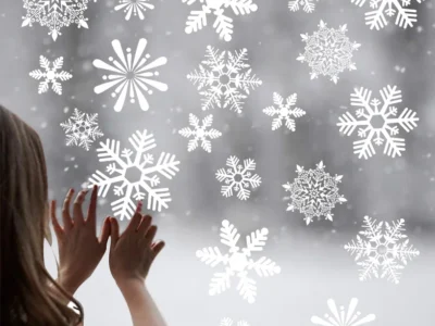 Merry Christmas Window Sticker Snowflakes Wall Sticker Room Wall  New Year Christmas Decorations