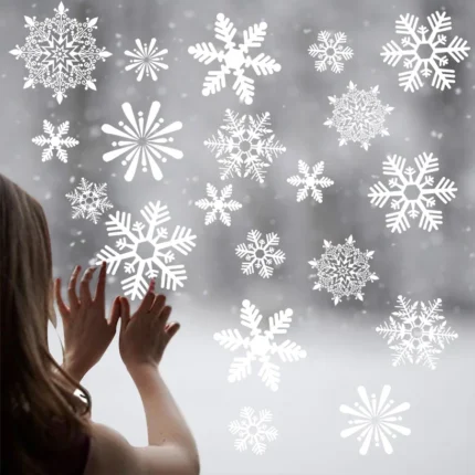 Merry Christmas Window Sticker Snowflakes Wall Sticker Room Wall New Year Christmas Decorations