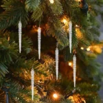 Clear Acrylic Snowflake Ornaments – Ice Pendant Xmas Tree Hanging Decor