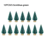 12 Pcs Mini Christmas Tree Sisal Silk Cedar Decoration Small Christmas Tree Gold Silver Blue Green White Mini Tree